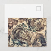 抽象芸術ブラシテクスチャバラプリントブラウン インビテーションポストカード (正面/裏面)