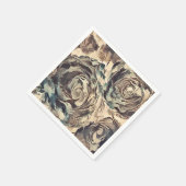 抽象芸術ブラシテクスチャバラプリントブラウン スタンダードカクテルナプキン (角)