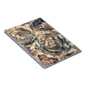 抽象芸術ブラシテクスチャバラプリントブラウン ノートブック (右側)