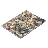 抽象芸術ブラシテクスチャバラプリントブラウン ノートブック (左側)