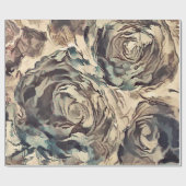 抽象芸術ブラシテクスチャバラプリントブラウン ラッピングペーパー (フラット)