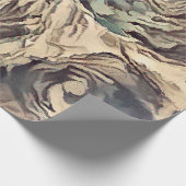 抽象芸術ブラシテクスチャバラプリントブラウン ラッピングペーパー (角)