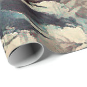 抽象芸術ブラシテクスチャバラプリントブラウン ラッピングペーパー (ロールコーナー)