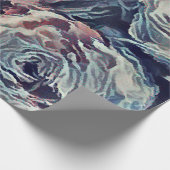 抽象芸術ブラシテクスチャバラプリントブルーベージュ ラッピングペーパー (角)