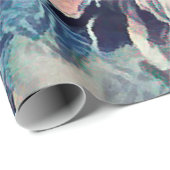 抽象芸術ブラシテクスチャバラプリントブルーベージュ ラッピングペーパー (ロールコーナー)