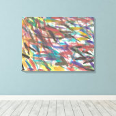 抽象芸術ブラシマークカラフルキャンバス印刷 キャンバスプリント (インサイチュ (ウッドフロア))