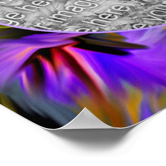 抽象芸術ブラシ旋回フレーム自分の写真を作成 ポスター (角)