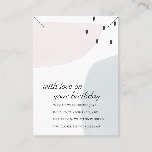 抽象芸術ブラシ誕生日ギフトネックレス表示カード プレイスカード (正面)