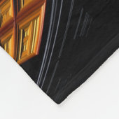 抽象芸術ブラックおよび金ゴールドスパイラルフラクタル フリースブランケット (角)