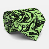 抽象芸術ブラックとグリーン旋回 ネクタイ (ロール)