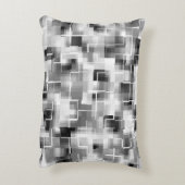 抽象芸術ブラックとグレー アクセントクッション (裏面(縦))