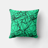 抽象芸術ブラックとターコイズ クッション (裏面)