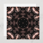 抽象芸術ブラックとピンクのデザイナーの正方形のノートカード シーズンカード (正面/裏面)