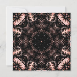 抽象芸術ブラックとピンクのデザイナーの正方形のノートカード シーズンカード