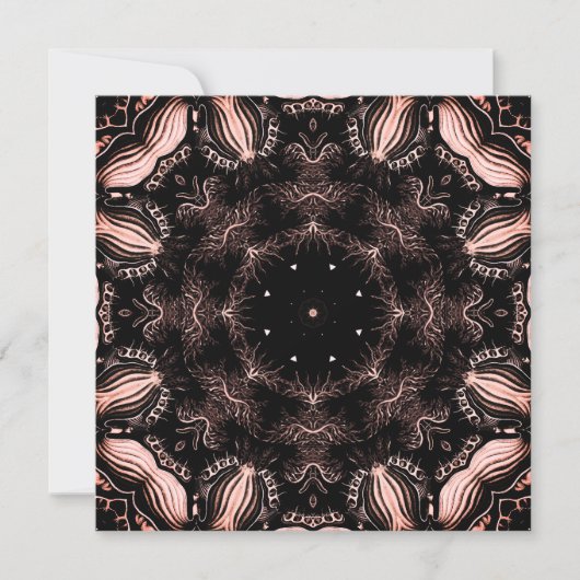 抽象芸術ブラックとピンクのデザイナーの正方形のノートカード シーズンカード (正面)