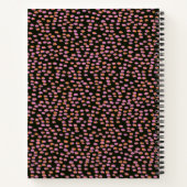 抽象芸術ブラックとピンクドットのパーソナライズされたレシピ ノートブック (裏面)