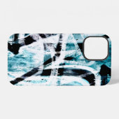 抽象芸術ブラックとブルーの落書きCase-Mate iPhone iPhoneケース (裏面横)
