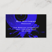 抽象芸術ブラックとブルーディスクDJミュージックプロデューサー 名刺 (裏面)