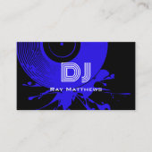 抽象芸術ブラックとブルーディスクDJミュージックプロデューサー 名刺 (正面)