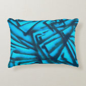 抽象芸術ブラックとブルー アクセントクッション (正面)