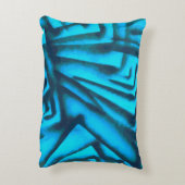 抽象芸術ブラックとブルー アクセントクッション (裏面(縦))