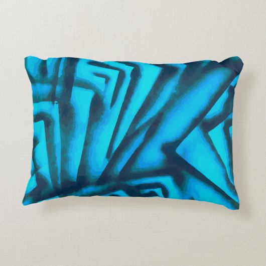 抽象芸術ブラックとブルー アクセントクッション (裏面)