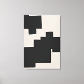 抽象芸術ブラックとベージュの幾何学的なキャンバス印刷 キャンバスプリント (正面)