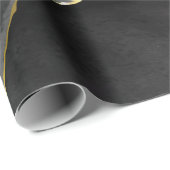 抽象芸術ブラックと金ゴールドアゲート大理石の渦巻き ラッピングペーパー (ロールコーナー)