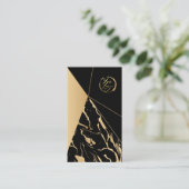 抽象芸術ブラックと金ゴールドアーティストの名刺 名刺 (スタンド正面)