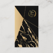 抽象芸術ブラックと金ゴールドアーティストの名刺 名刺 (正面)