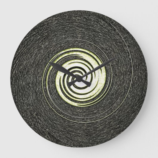 抽象芸術ブラックと金ゴールドウォールクロック ラージ壁時計 (正面)