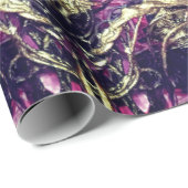 抽象芸術ブラックと金ゴールドロープ ラッピングペーパー (ロールコーナー)