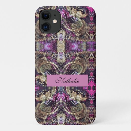 抽象芸術ブラックと金ゴールドロープ Case-Mate iPhoneケース (裏面)