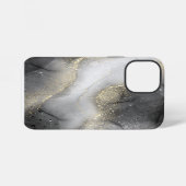 抽象芸術ブラックと金ゴールド大理石 iPhoneケース (裏面横)