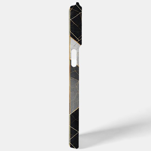 抽象芸術ブラックと金ゴールド装飾幾何学模様 Case-Mate iPhoneケース (裏面 / 右)