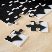 抽象芸術ブラックのシルエットの木(紫葉付き) ジグソーパズル (側面)