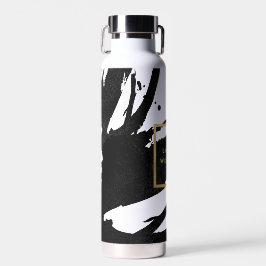 抽象芸術ブラックのブラシストローク ウォーターボトル