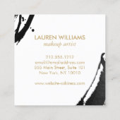 抽象芸術ブラックのブラシストローク スクエア名刺 (裏面)