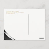 抽象芸術ブラックのブラシストローク ポストカード (裏面)