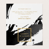 抽象芸術ブラックのブラシストローク 名刺 (外部フラット)