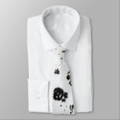 抽象芸術ブラックの白い斑点 ネクタイ (タイ)