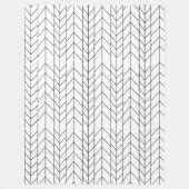 抽象芸術ブラックまたは任意のカラーヘリングボーンパターン フリースブランケット (正面)