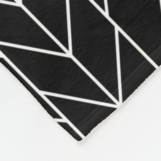 抽象芸術ブラックまたは任意のカラーヘリングボーンパターン フリースブランケット (角)