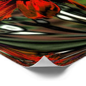 抽象芸術ブラックアイドスーザンフラワーアート ポスター (角)