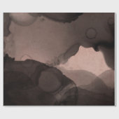 抽象芸術ブラックアイボリークリーミー絵画インキズピンク ラッピングペーパー (フラット)