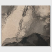 抽象芸術ブラックアイボリークリーミー絵画インクズアーバン ラッピングペーパー (フラット)