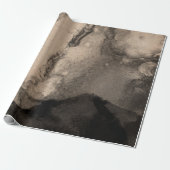 抽象芸術ブラックアイボリークリーミー絵画インクズアーバン ラッピングペーパー (アンロールド)