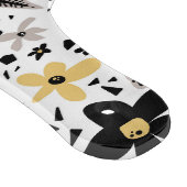 抽象芸術ブラックイエローグレーシームレス花柄 カッティングボード (角)