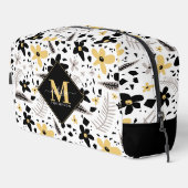 抽象芸術ブラックイエローグレーシームレス花柄 ドップキット (右コーナー)