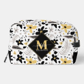 抽象芸術ブラックイエローグレーシームレス花柄 ドップキット (裏面)